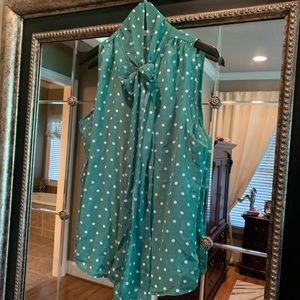 Eva Mendes Tie-Neck Blouse